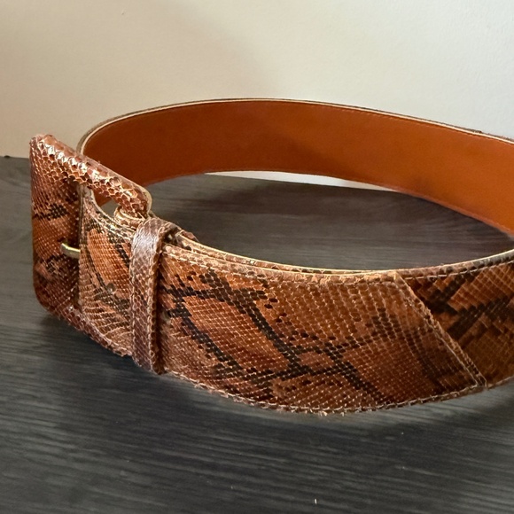Rare Genuine Snake Skin Leather Waist Belt main image 2